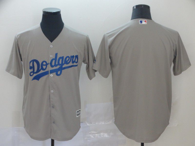 Men Los Angeles Dodgers Blank Grey Game MLB Jerseys